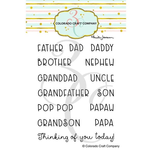 Colorado Craft Company Clear Stamps 3"x 4" - For Dad Names - By Anita Jeram