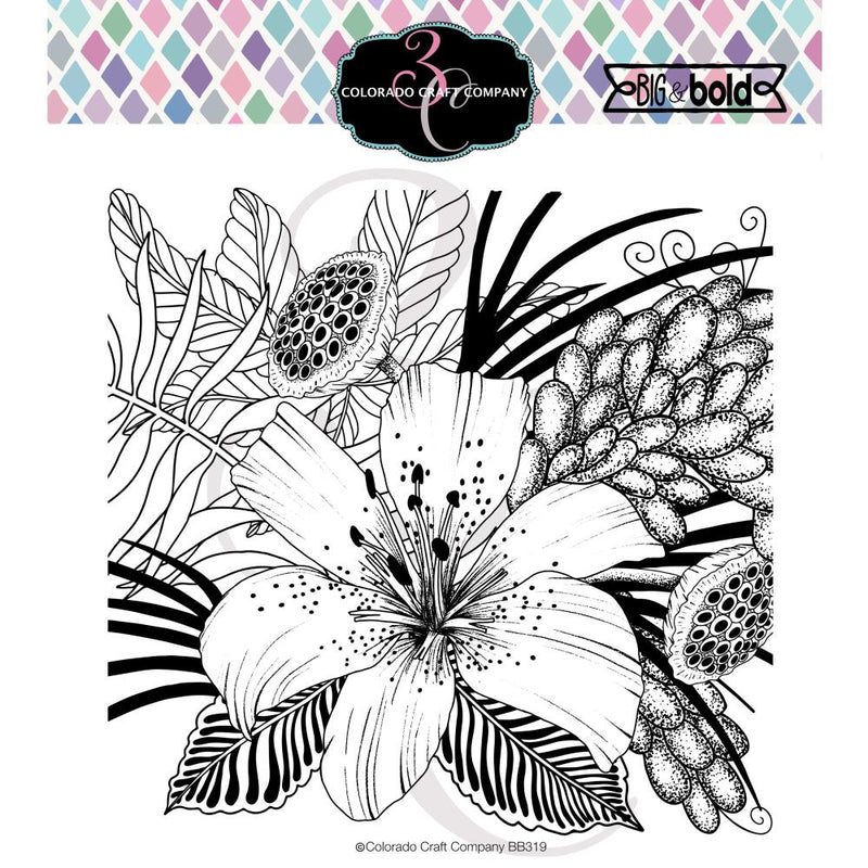 Colorado Craft Company Clear Stamps 6in x 6in - Daylily & Barberry-Big & Bold*