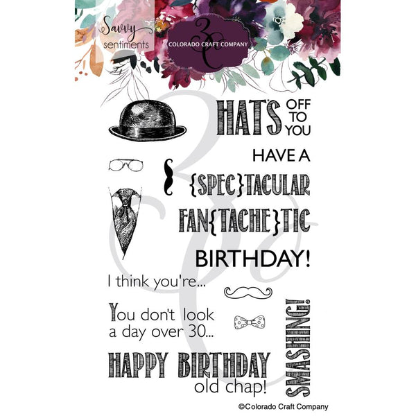 Colorado Craft Company Clear Stamps 4"x 6" - Old Chap Birthday - Savvy Sentiments