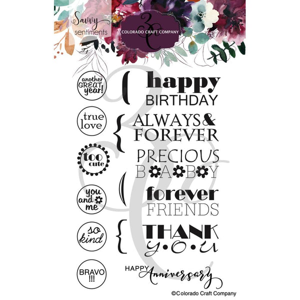 Colorado Craft Company Clear Stamps 4"x 6" - General Greetings - Savvy Sentiments*