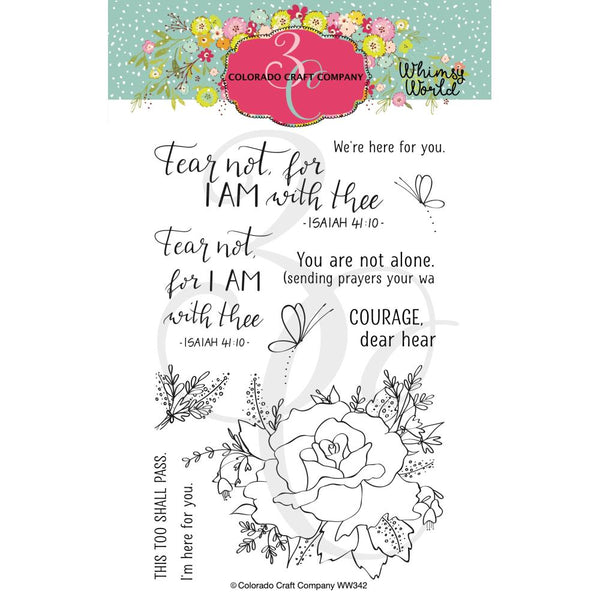 Colorado Craft Company Clear Stamps 4"x 6" - Fear Not Rose - Whimsy World