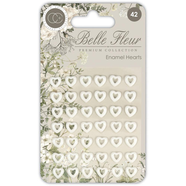 Craft Consortium Adhesive Enamel Hearts 42 pack - Belle Fleur