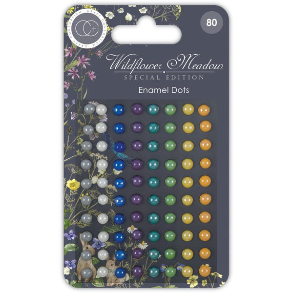Craft Consortium Adhesive Enamel Dots 80 pack - Wildflower Meadow