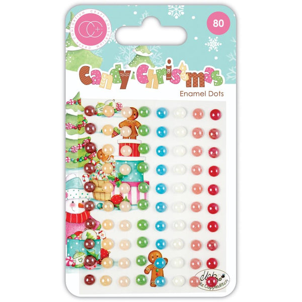 Craft Consortium Adhesive Enamel Dots 80 pack - Candy Christmas*