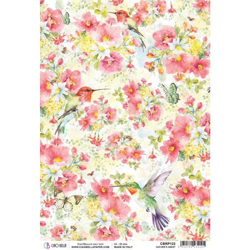 Ciao Bella Rice Paper Single Sheet A4 - Nature's Midst, Microcosmos*