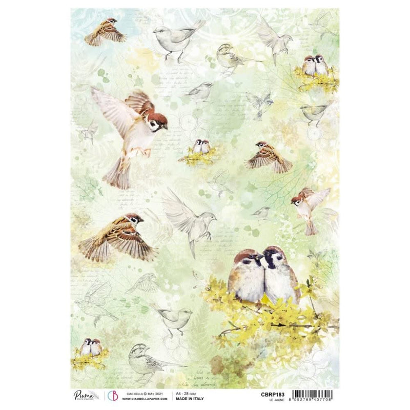 Ciao Bella Rice Paper Sheet A4 - Le Jaune, Notre Vie*