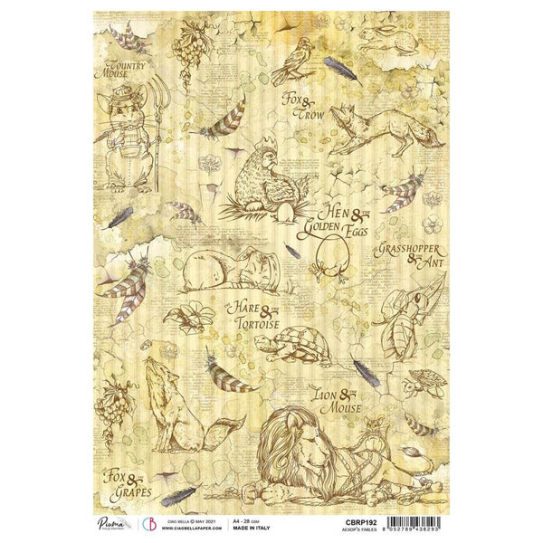 Ciao Bella Rice Paper Sheet A4 - Aesop's Fables*