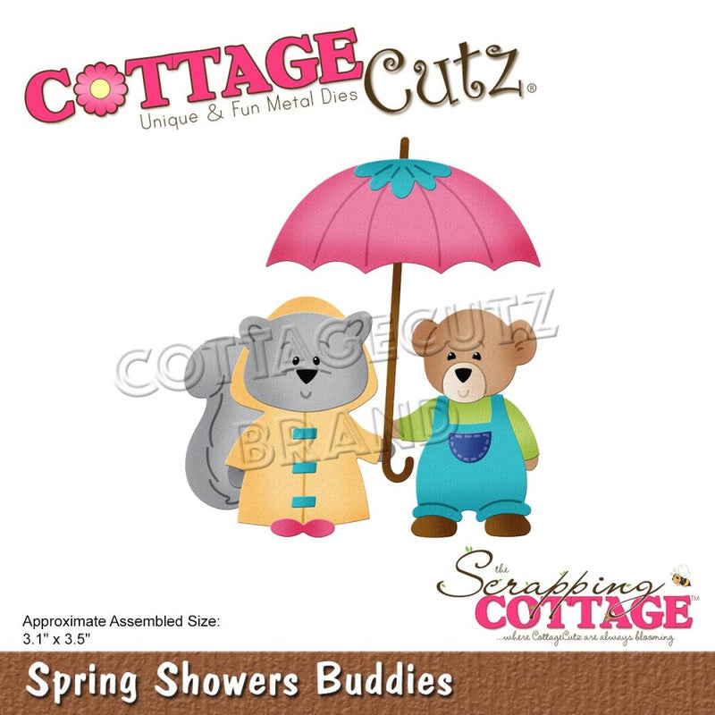 CottageCutz Dies - Spring Showers Buddies 3.1"x 3.5"
