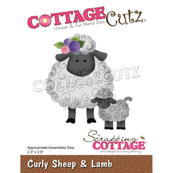 CottageCutz Dies - Curly Sheep & Lamb 2.3"X2.6"