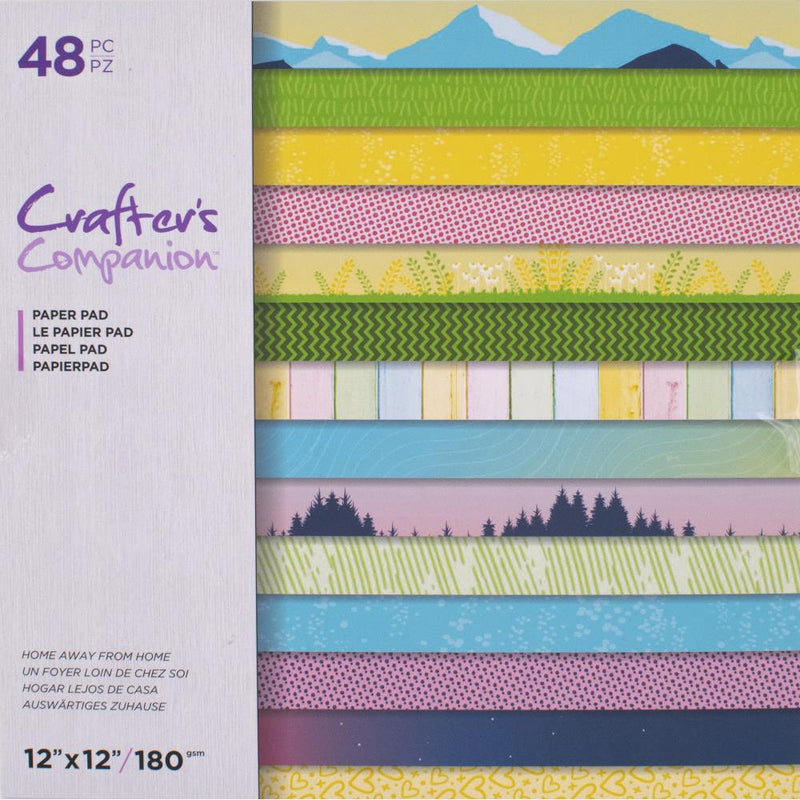 Crafter's Companion Printed Single-Sided Paper Pad 12in x 12in - Home Away From Home