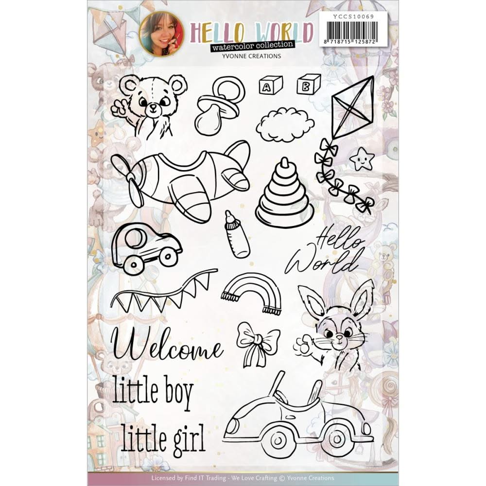 Find It Trading Yvonne Creations Clear Stamps Hello World* – CraftOnline