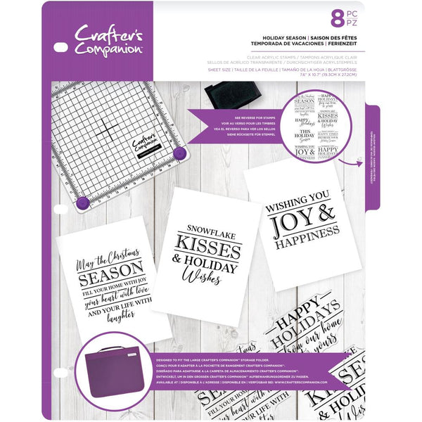 Crafter's Companion Clear Acrylic Stamp Set - Holiday Season