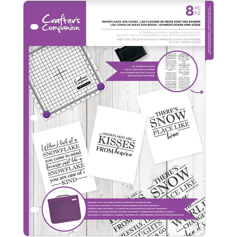 Crafter's Companion Clear Acrylic Stamp Set - Snowflakes Are Kisses*