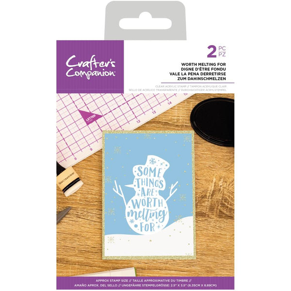 Crafter's Companion Clear Acrylic Quirky Stamp - Worth Melting For*