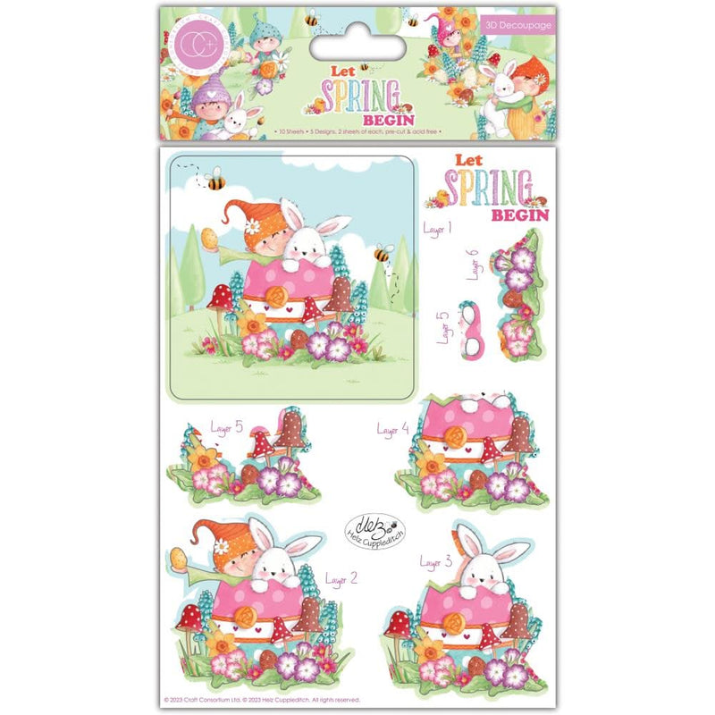 Craft Consortium 3D Decoupage Pack 10 pack Let Spring Begin