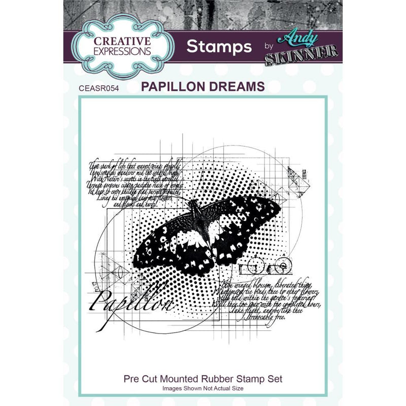 Creative Expressions 4.6"x 4" Rubber Stamp By Andy Skinner - Papillon Dreams*