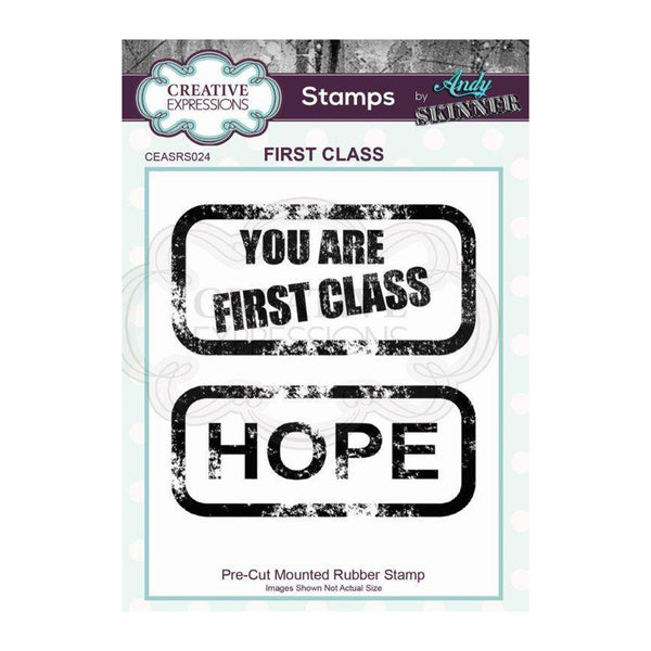 Creative Expressions Rubber Stamp By Andy Skinner - First Class*