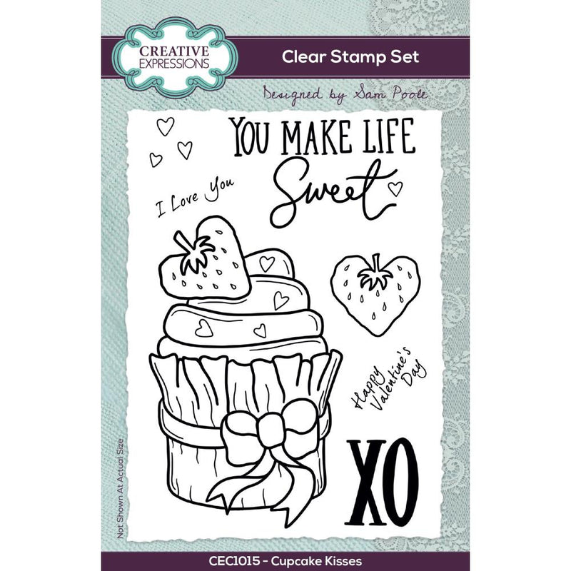Creative Expressions 6"x 4" Clear Stamp Set By Sam Poole - Cupcake Kisses*