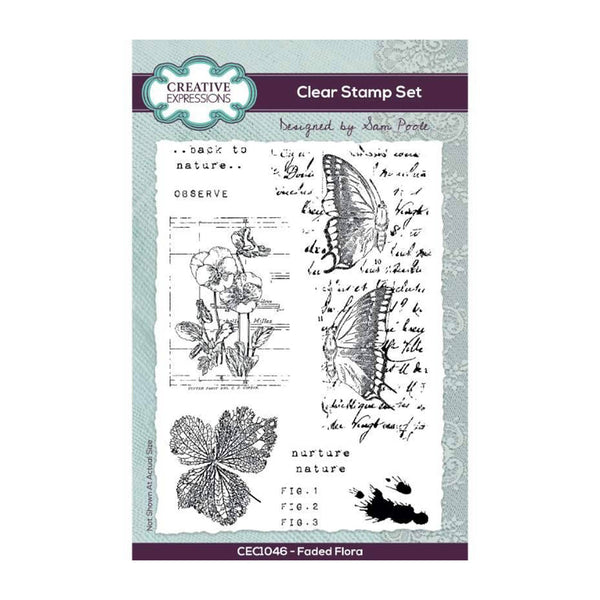 Creative Expressions Clear Stamp Set 4"x 6" By Sam Poole - Faded Flora