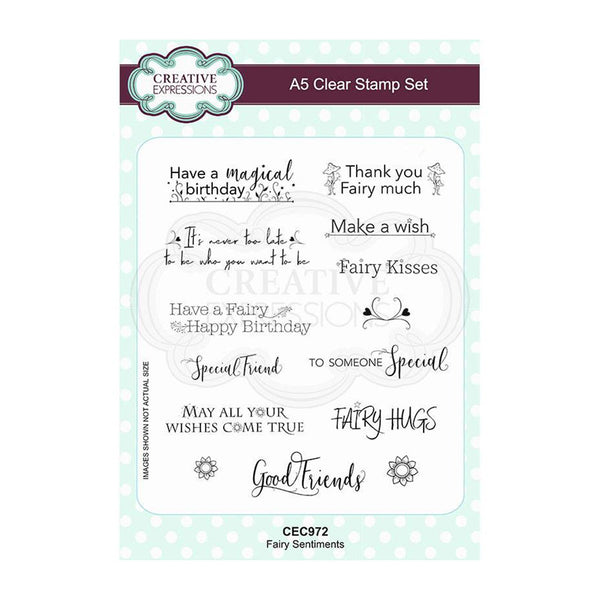 Creative Expressions A5 Clear Stamp Set - Fairy Sentiments*