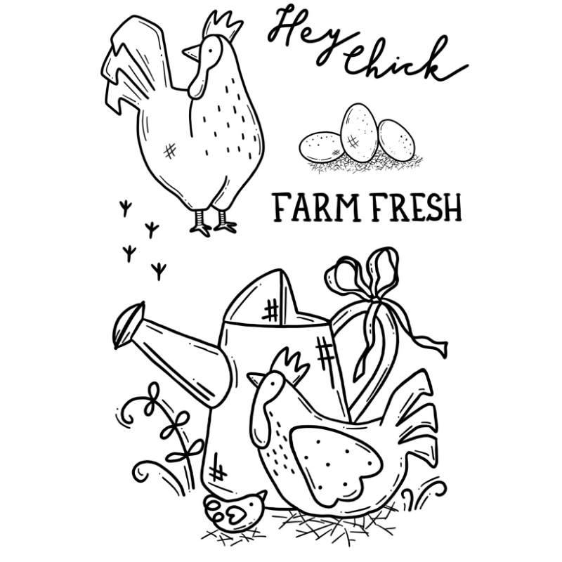 Creative Expressions 6"x4" Clear Stamp Set By Sam Poole - Hey Chick*
