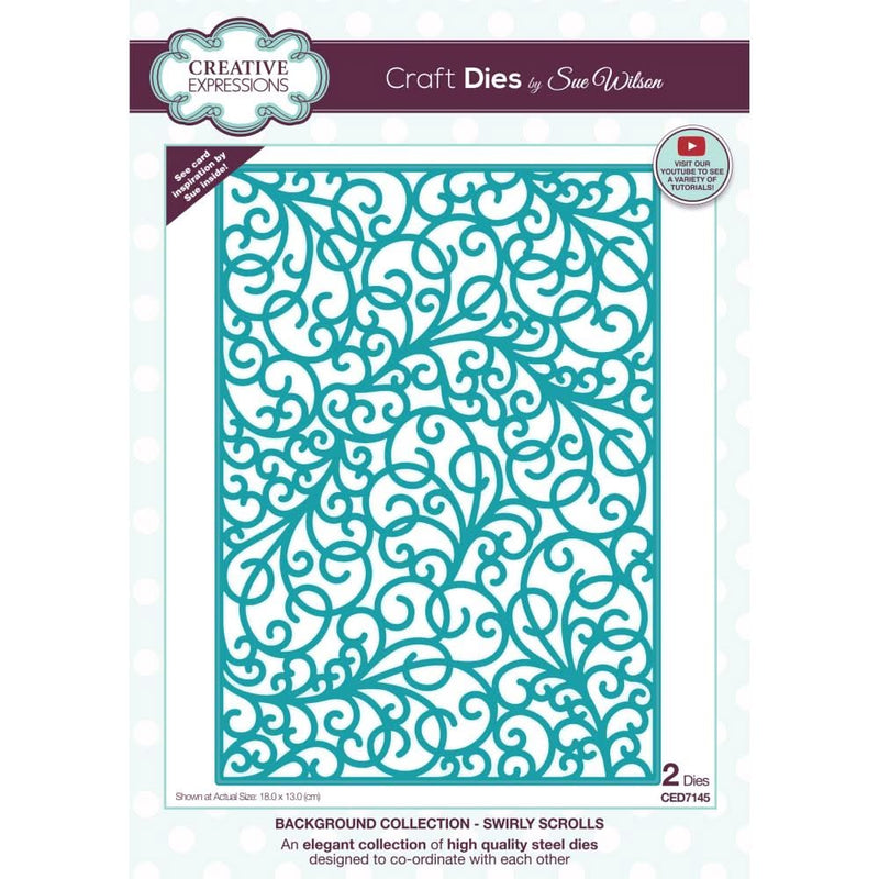 Creative Expressions Craft Dies By Sue Wilson - Background Collection - Swirly Scrolls*