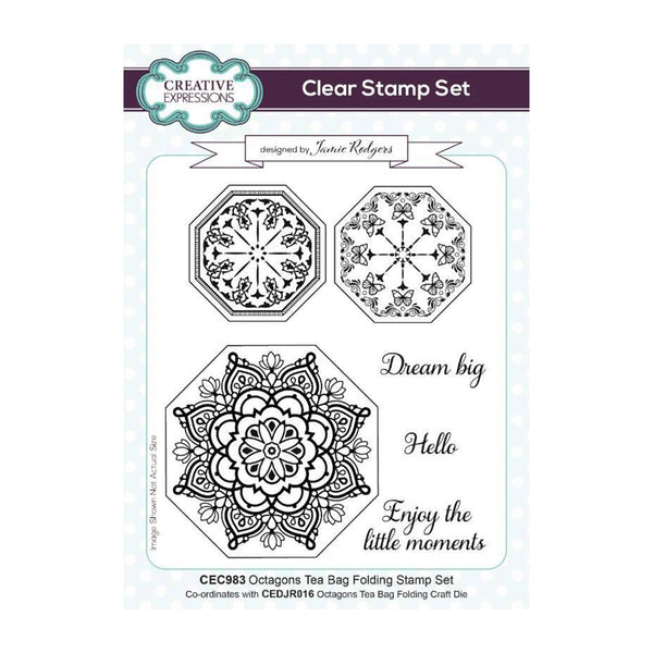 Creative Expressions 6"x 8" Clear Stamp Set By Jamie Rodgers - Octagon Teabag*