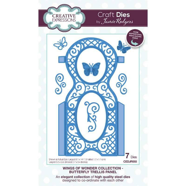 Creative Expressions Craft Dies By Jamie Rodgers - Wings of Wonder Collection - Butterfly Trellis Panel