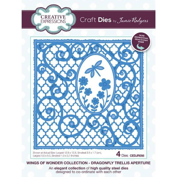 Creative Expressions Craft Dies By Jamie Rodgers - Wings of Wonder Collection - Dragonfly Trellis Aperture