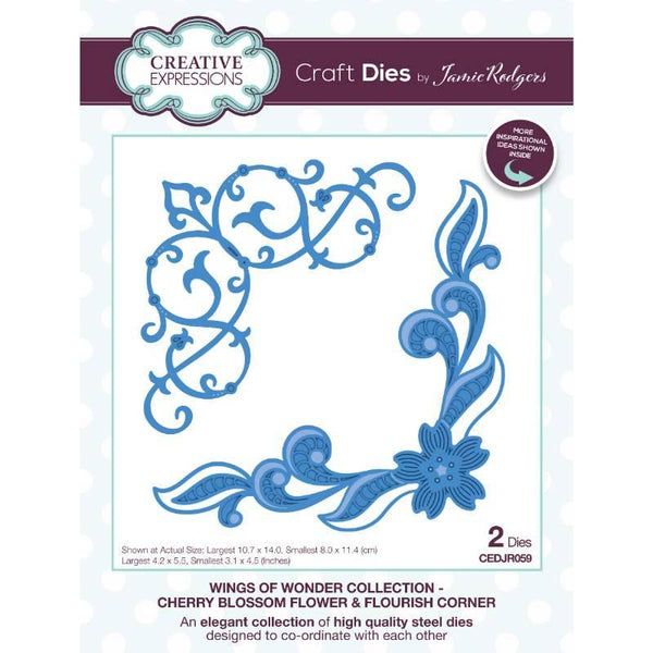 Creative Expressions Craft Dies By Jamie Rodgers - Wings of Wonder Collection - Cherry Blossom Flower & Flourish Corner