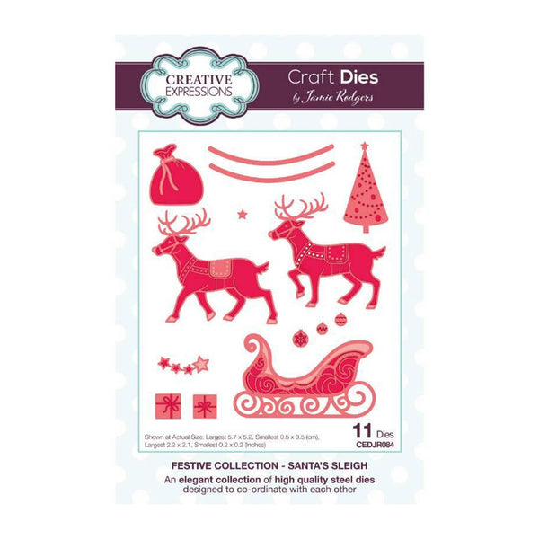 Creative Expressions Craft Dies By Jamie Rodgers - Festive Collection - Santa's Sleigh*