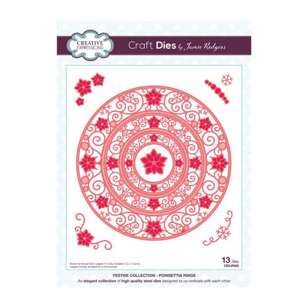 Creative Expressions Craft Dies By Jamie Rodgers - Festive Collection - Poinsettia Rings