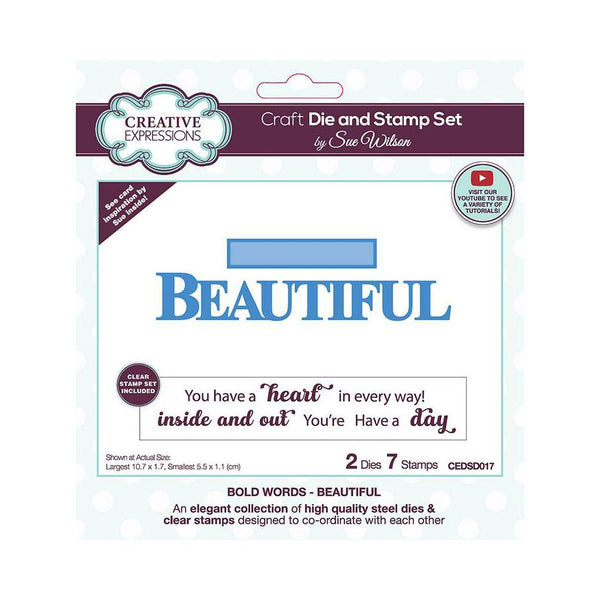 Creative Expressions Craft Die And Stamp Set By Sue Wilson - Beautiful