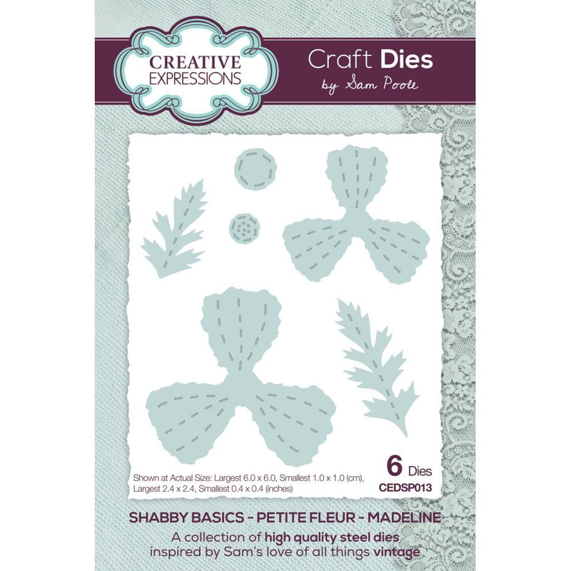 Creative Expressions Craft Dies By Sam Poole - Shabby Basics - Petite Fleur Madeline*