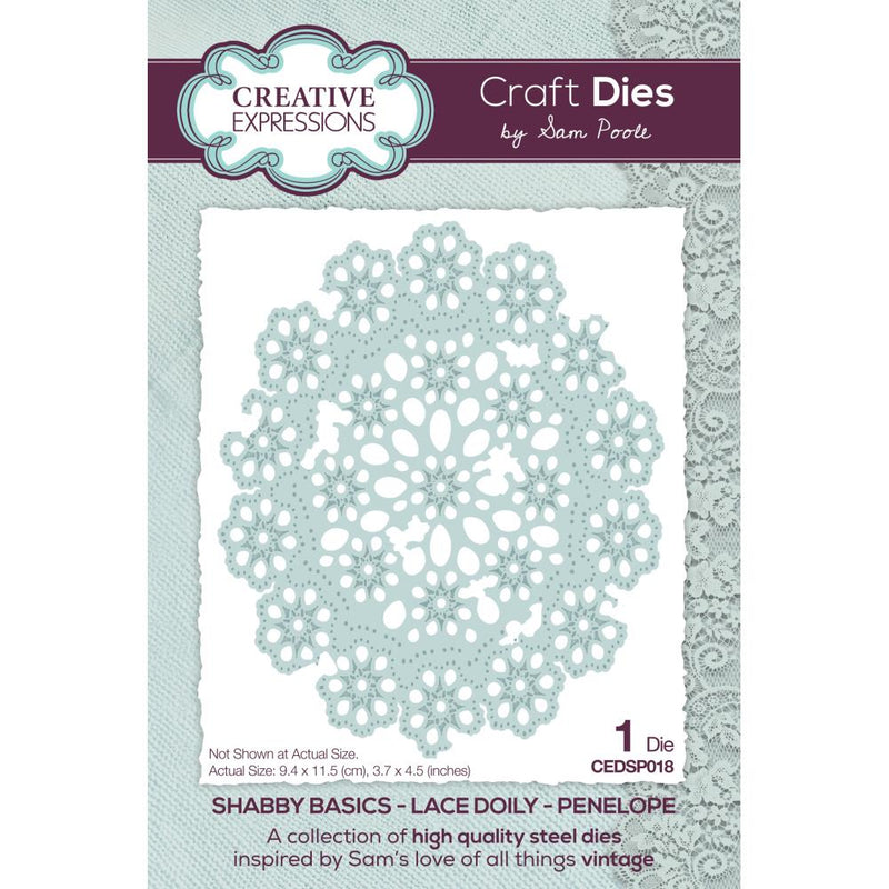 Creative Expressions Craft Dies By Sam Poole - Shabby Basics - Lace Doily Penelope*