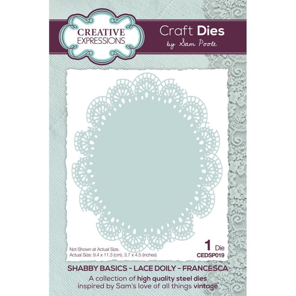 Creative Expressions Craft Dies By Sam Poole - Shabby Basics - Lace Doily Francesca*