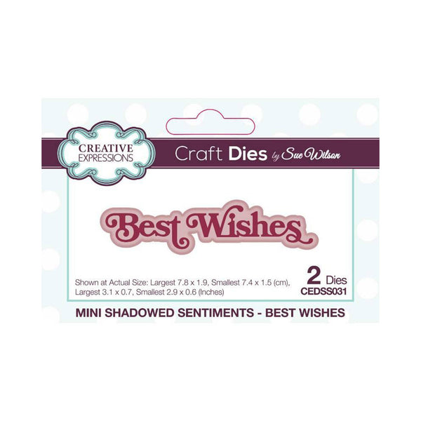 Creative Expressions Craft Dies By Sue Wilson  - Mini Shadow Sentiments - Best Wishes