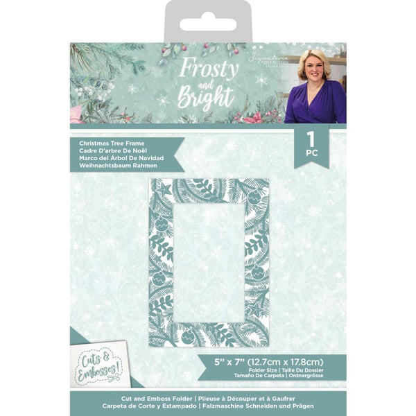 Sara Davies Frosty & Bright Cut & Emboss Folder 5"x 7" Christmas Tree Frame*