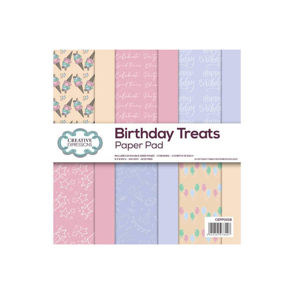 Creative Expressions Double-Sided Paper Pad by Jamie Rodgers - Sweet Treats 8" x 8"*