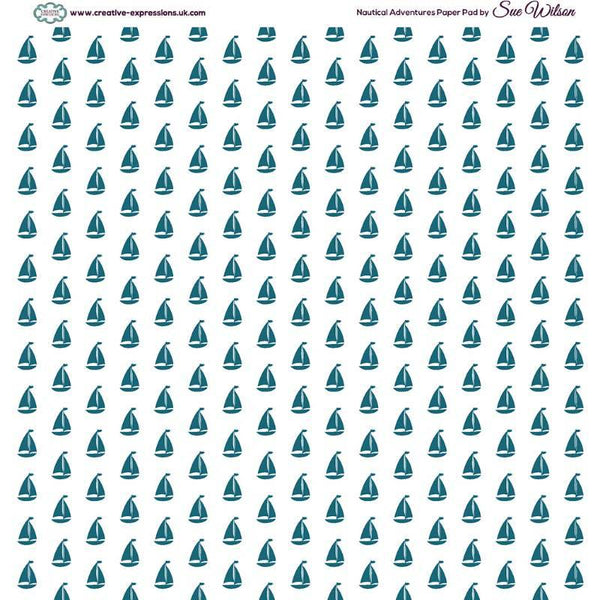 Creative Expressions Single-Sided Paper Pad By Sue Wilson 8"x 8" 24 Pack - Nautical Adventure*