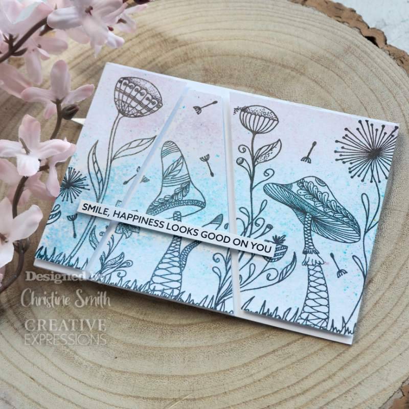 Creative Expressions 6"x4" Rubber Stamp By Bonnita Moaby - Mushroom Lane*