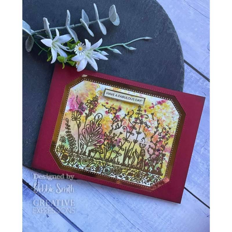 Creative Expressions 6"x4" Rubber Stamp By Bonnita Moaby - Doodle Meadow*