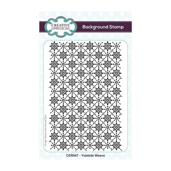Creative Expressions A6 Pre-Cut Rubber Background Stamp - Yuletide Weave
