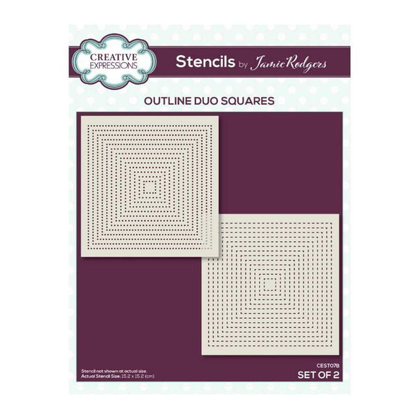 Creative Expressions Outline Duo Stencils Set By Jamie Rodgers - Squares*
