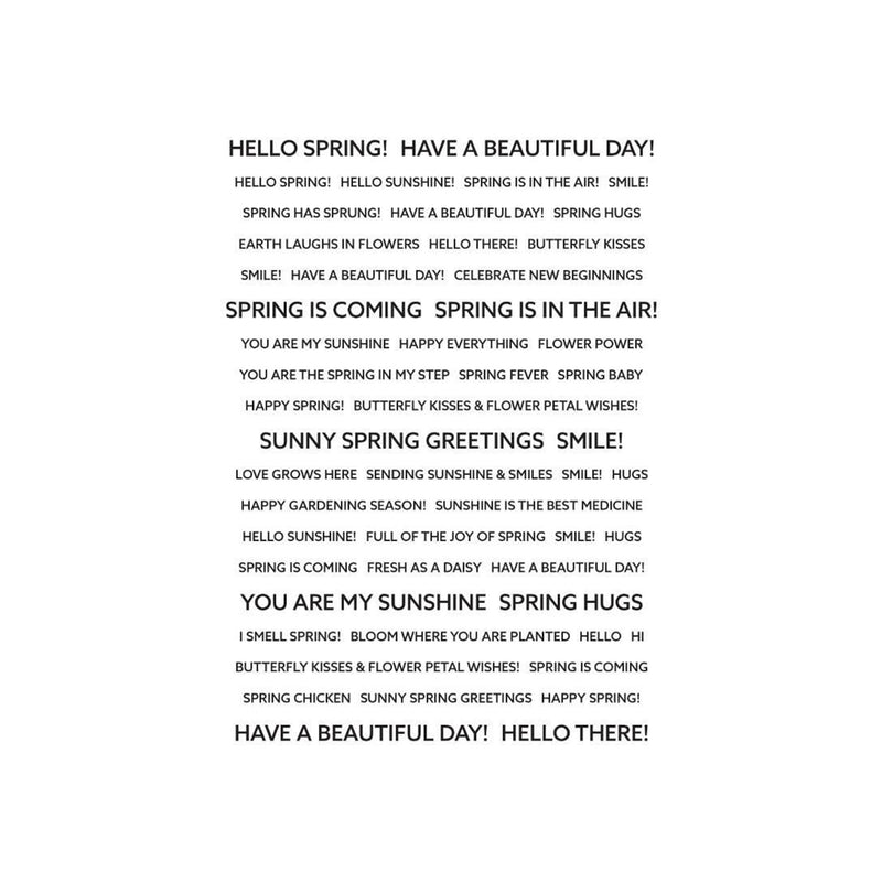 Creative Expressions Wordies Sentiment Sheets - 6" x 8" 4 pack - Hello Spring*