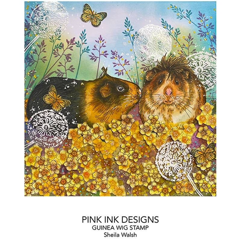 Pink Ink Designs - A5 Clear Stamp Set - Guinea Wig