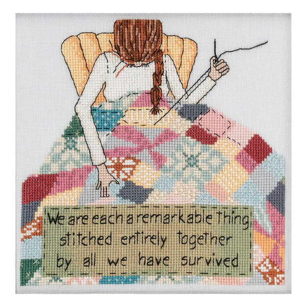 Mill Hill Counted Cross Stitch Kit 7"x 7" Curly Girl Designs - Stitched Together (28 Ct)