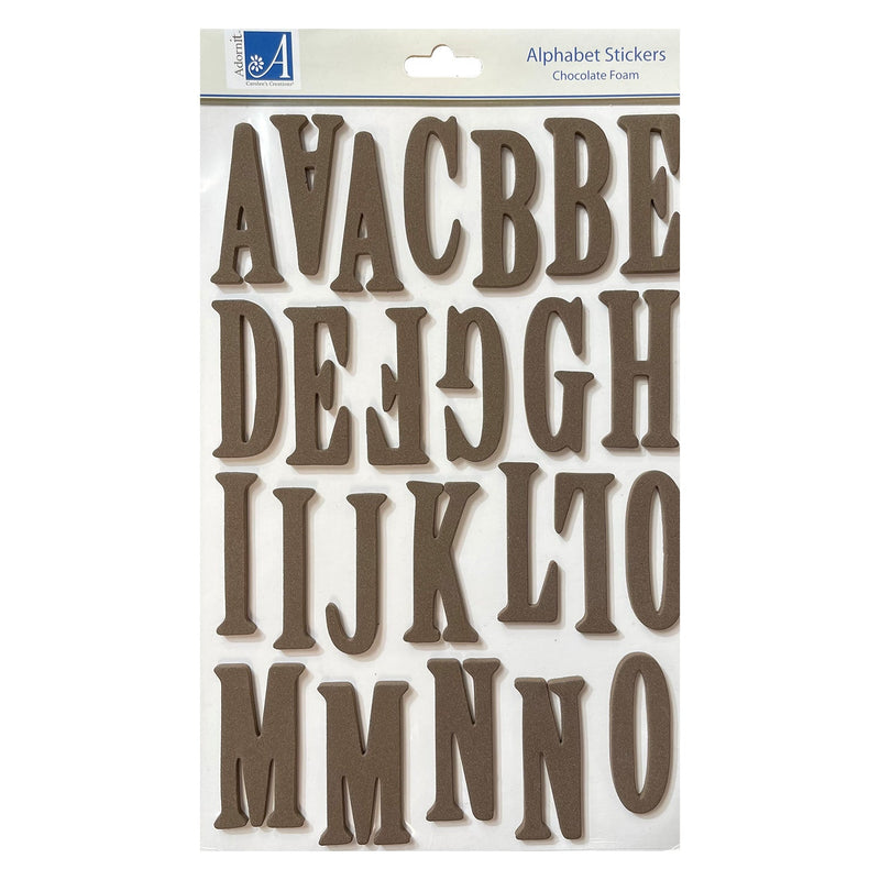 Adorn It Alphabet Foam Sticker Sheet - Uppercase - Chocolate*