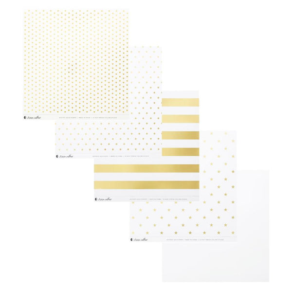 Teresa Collins Paper Collection 12in x 12in - Clear With Gold