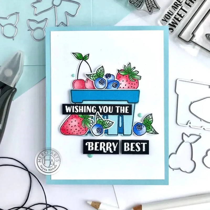 Hero Arts Clear Stamp & Die Combo Berry Basket*